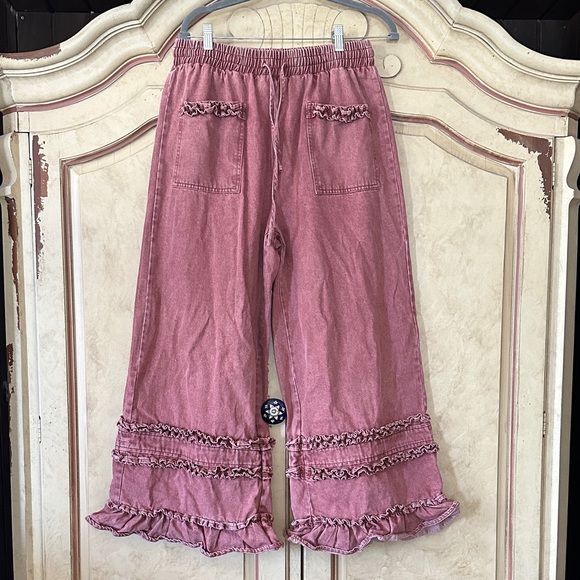 BiBi Denim - BiBi Ruffle Hem Pull-On Denim Jeans/Pants size Small